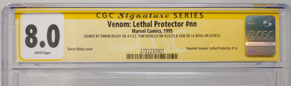 VENOM: LETHAL PROTECTOR TP - MARVEL 1995 - CGC 8.0 VF - SIGNED SIMON BISLEY, TOM DEFALCO, & SAM DE LA ROSA