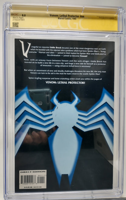 VENOM: LETHAL PROTECTOR TP - MARVEL 1995 - CGC 8.0 VF - SIGNED SIMON BISLEY, TOM DEFALCO, & SAM DE LA ROSA