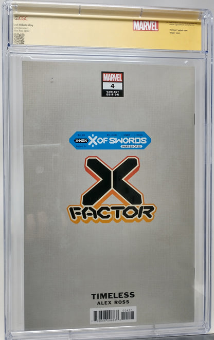 X-FACTOR #4 - MARVEL 2020 - CGC NM+ 9.6 - SIGNED ALEX ROSS ANGLE TIMELESS VARIANT