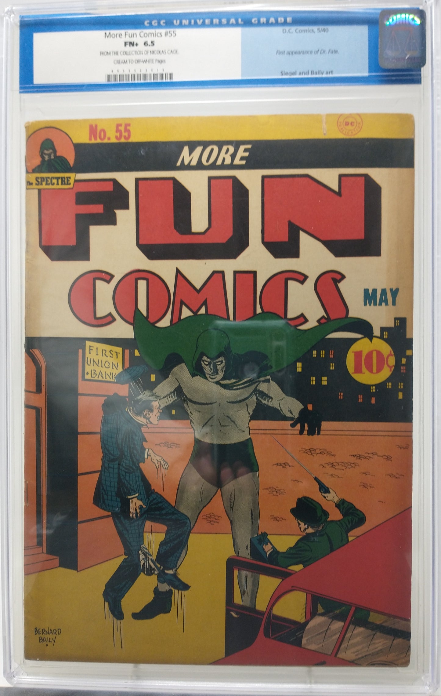 MORE FUN COMICS #55 - DC 1940 - CGC 6.5 - OLD CGC LABEL - NICOLAS CAGE COLLECTION