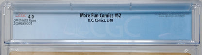 MORE FUN COMICS #52 - DC 1940 - CGC 4.0 - ORIGIN 1ST SPECTRE