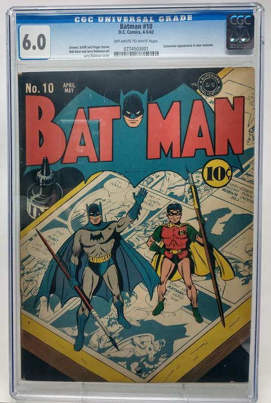 BATMAN #10 - DC 1942 - CGC 6.0 - EARLY CATWOMAN APPEARANCE