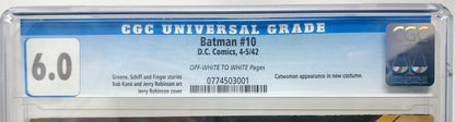 BATMAN #10 - DC 1942 - CGC 6.0 - EARLY CATWOMAN APPEARANCE