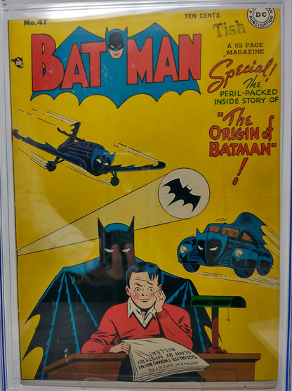 BATMAN #47 - DC 1948 - CGC 6.0 - ORIGIN OF BATMAN