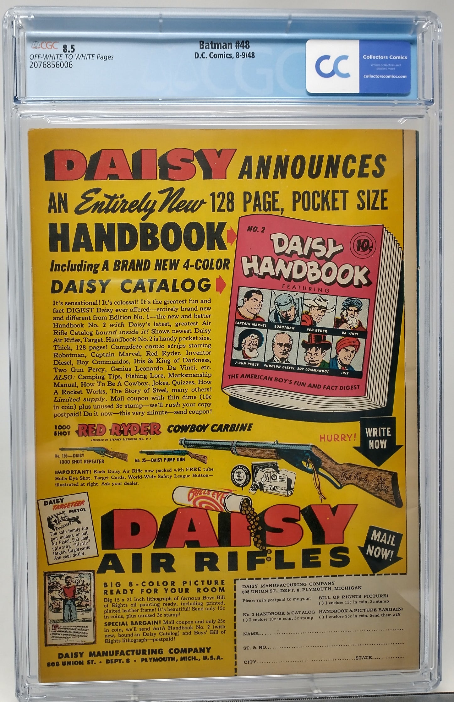 BATMAN #48 - DC 1948 - CGC 8.5 VF - BATCAVE COVER / PENGUIN APPEARANCE