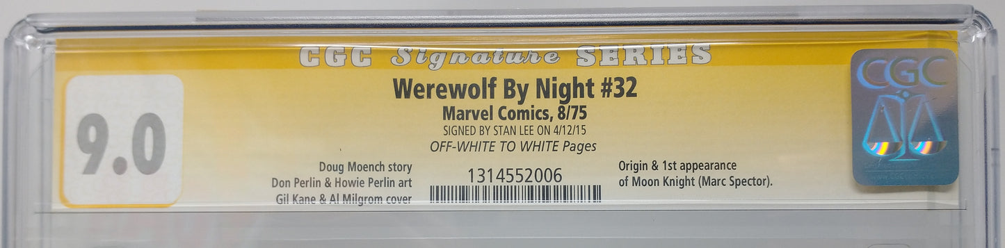WEREWOLF BY NIGHT #32 - MARVEL 1975 - CGC 9.0 VF/NM - 1ST MOON KNIGHT