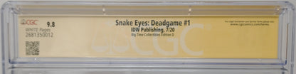 SNAKE EYES: DEADGAME #1 - IDW 2020 - CGC 9.8 NM/MT - VARIANT SIGNED MICO SUAYAN