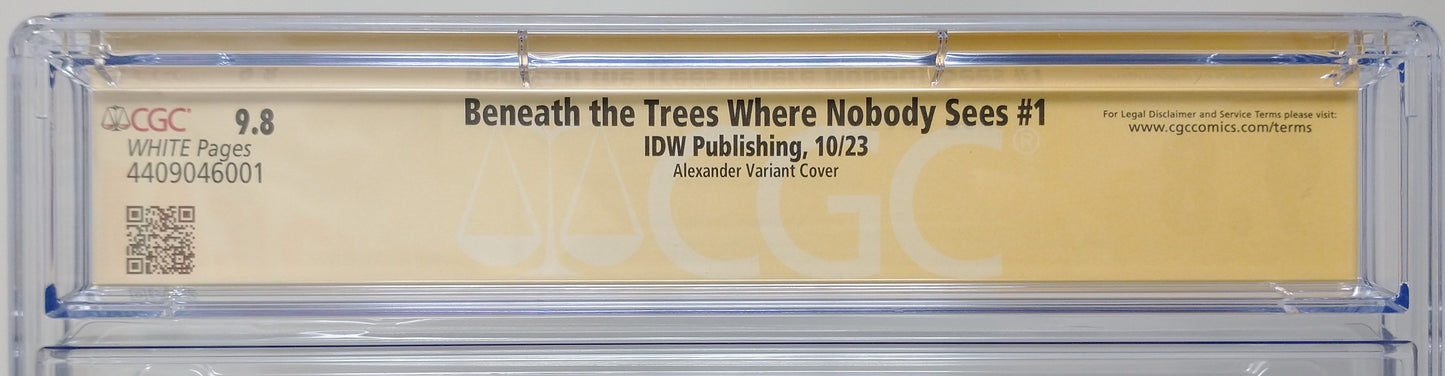 BENEATH THE TREES WHERE NOBODY SEES #1 - IDW 2023 - CGC 9.8 - SIGNED VARIANT PATRICK HORVATH