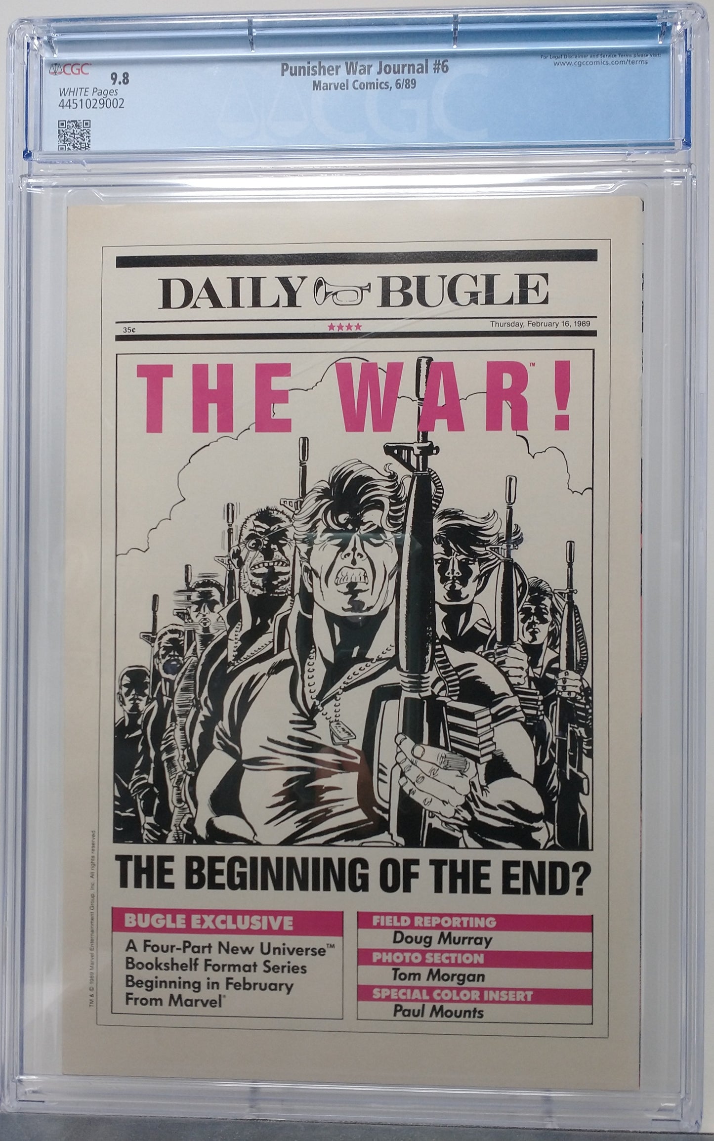 PUNISHER WAR JOURNAL #6 - MARVEL 1989 - CGC 9.8 - WOLVERINE 1ST MEETS PUNISHER