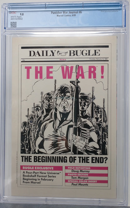 PUNISHER WAR JOURNAL #6 - MARVEL 1989 - CGC 9.8 - WOLVERINE 1ST MEETS PUNISHER