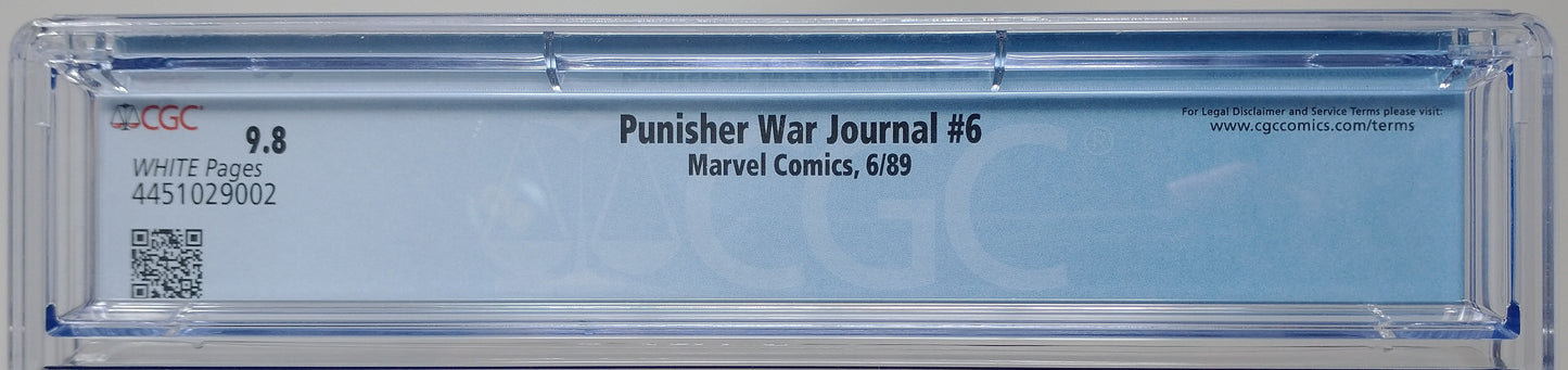 PUNISHER WAR JOURNAL #6 - MARVEL 1989 - CGC 9.8 - WOLVERINE 1ST MEETS PUNISHER