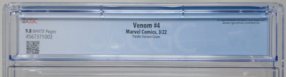 VENOM #4 LGY #204 - MARVEL 2022 - CGC 9.8 NM/MT - AMS 300 HOMAGE VARIANT CVR