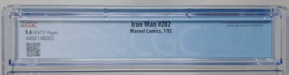 IRON MAN #282 - MARVEL 1992 - CGC 9.4 - 1ST COVER OF WAR MACHINE