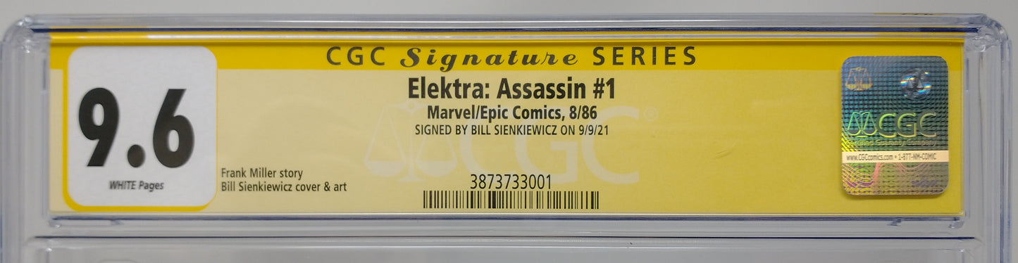 ELEKTRA: ASSASIN #1 - MARVEL/EPIC 1986 - CGC 9.6 - 1ST SOLO SERIES SIGNED BY SIENKIEWICZ