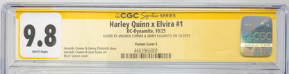 HARLEY QUINN X ELVIRA #1 CVR E - DC 2025 - CGC 9.8 NM/MT - SIGNED BY CONNER & PALMIOTTI