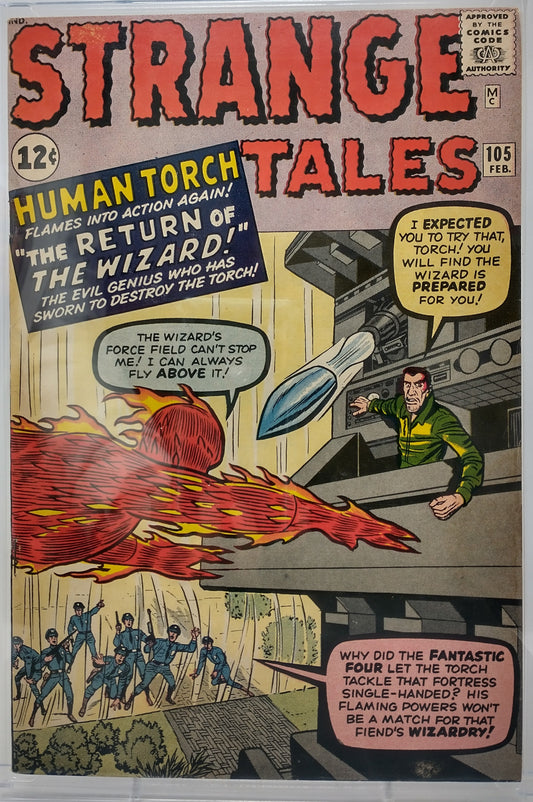 STRANGE TALES #105 - MARVEL 1963 - CGC 7.5 VF- -2ND APPEARANCE OF WIZARD, FANTASTIC FOUR