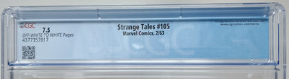 STRANGE TALES #105 - MARVEL 1963 - CGC 7.5 VF- -2ND APPEARANCE OF WIZARD, FANTASTIC FOUR