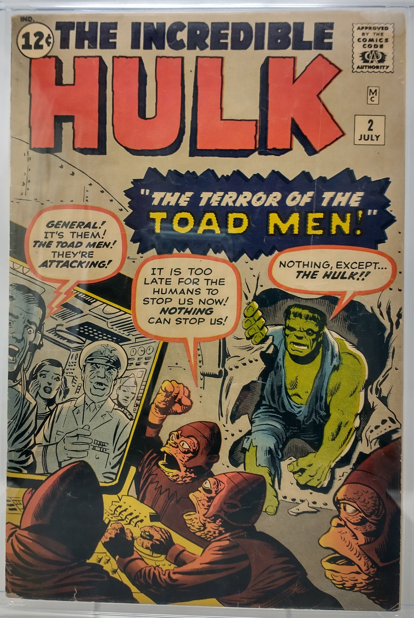 INCREDIBLE HULK #2 - MARVEL 1962 - CGC 4.5 VG+ - 1ST GREEN HULK, 2ND HULK APPEARANCE