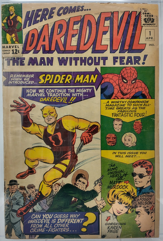 DAREDEVIL #1 - MARVEL 1964 - CGCQ 1.8 GD- - 1ST APPEARANCE OF DAREDEVIL