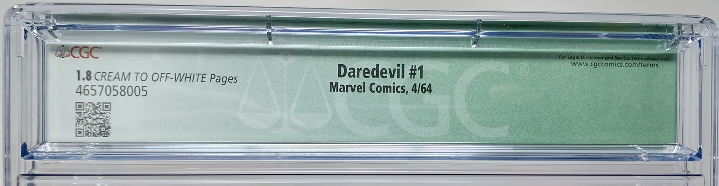 DAREDEVIL #1 - MARVEL 1964 - CGCQ 1.8 GD- - 1ST APPEARANCE OF DAREDEVIL