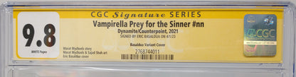 VAMPIRELLA PREY FOR THE SINNER - DYNAMITE 2021 - CGC 9.8 - SIGNED BY BASALDUA VARIANT
