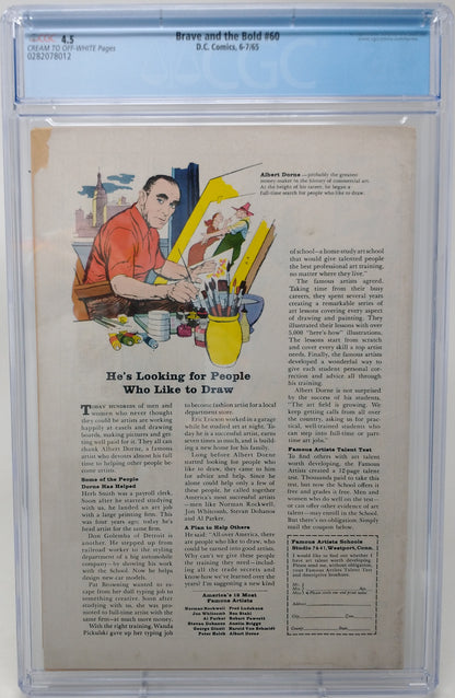 BRAVE AND THE BOLD #60 - DC 1965 - CGC 4.5 VG+ - 1ST DONNA TROY WONDER GIRL APPEARANCE