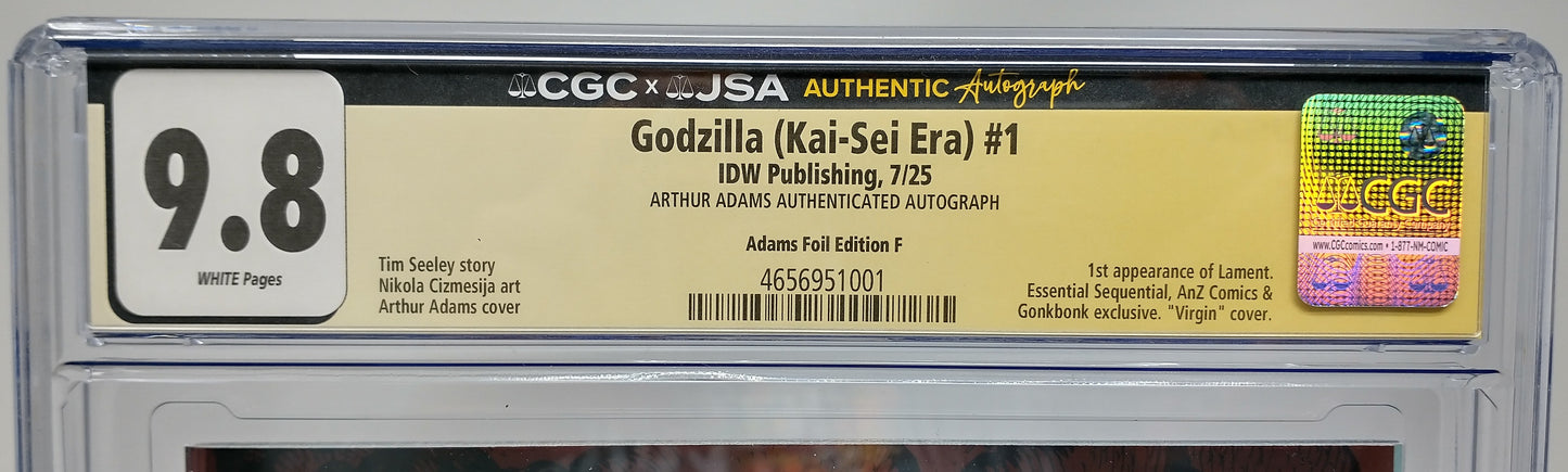 GODZILLA KAI-SEI ERA #1 - IDW 2025 - CGC 9.8 - SIGNED ARTHUR ADAMS VARIANT F