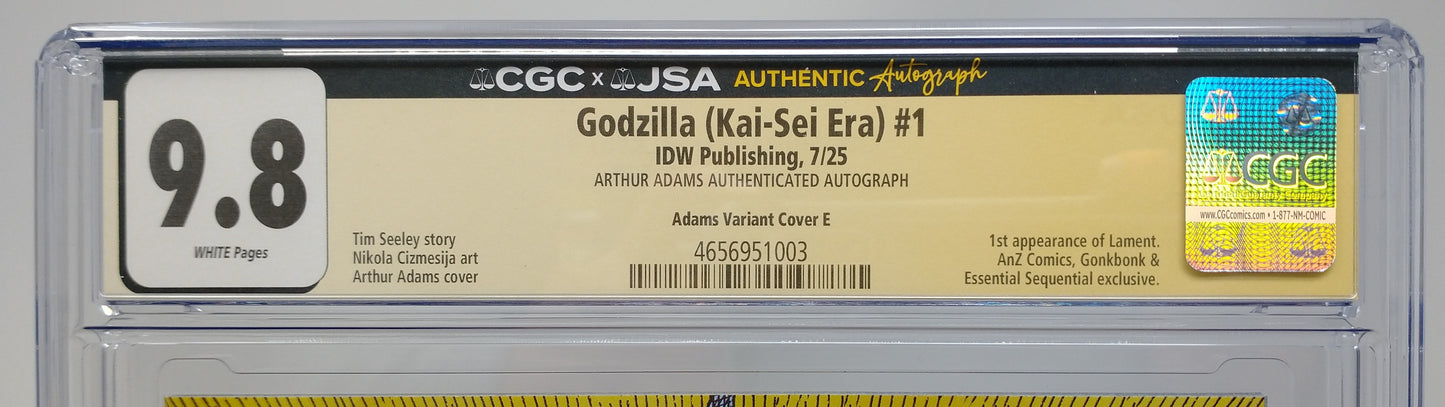 GODZILLA KAI-SEI ERA #1 - IDW 2025 - CGC 9.8 - SIGNED ARTHUR ADAMS VARIANT E
