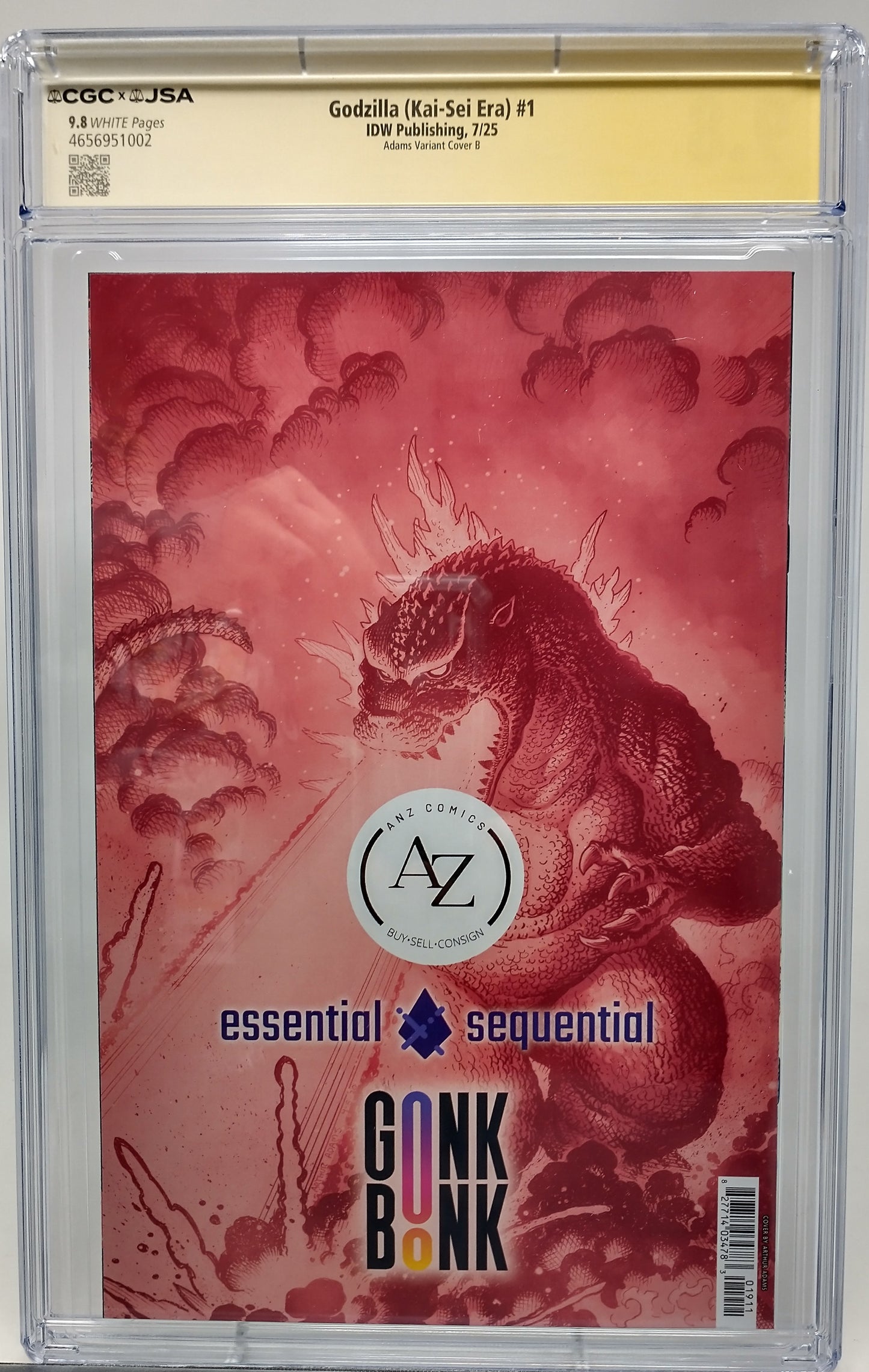 GODZILLA KAI-SEI ERA #1 - IDW 2025 - CGC 9.8 - SIGNED ARTHUR ADAMS VARIANT B