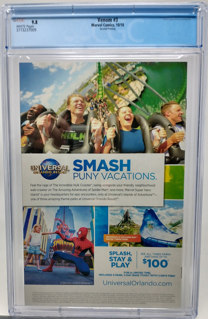 VENOM #3 - MARVEL 2018 - CGC 9.8 - 1ST FULL KNULL APPEARANCE, 2ND PRINT