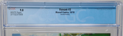VENOM #3 - MARVEL 2018 - CGC 9.8 - 1ST FULL KNULL APPEARANCE, 2ND PRINT