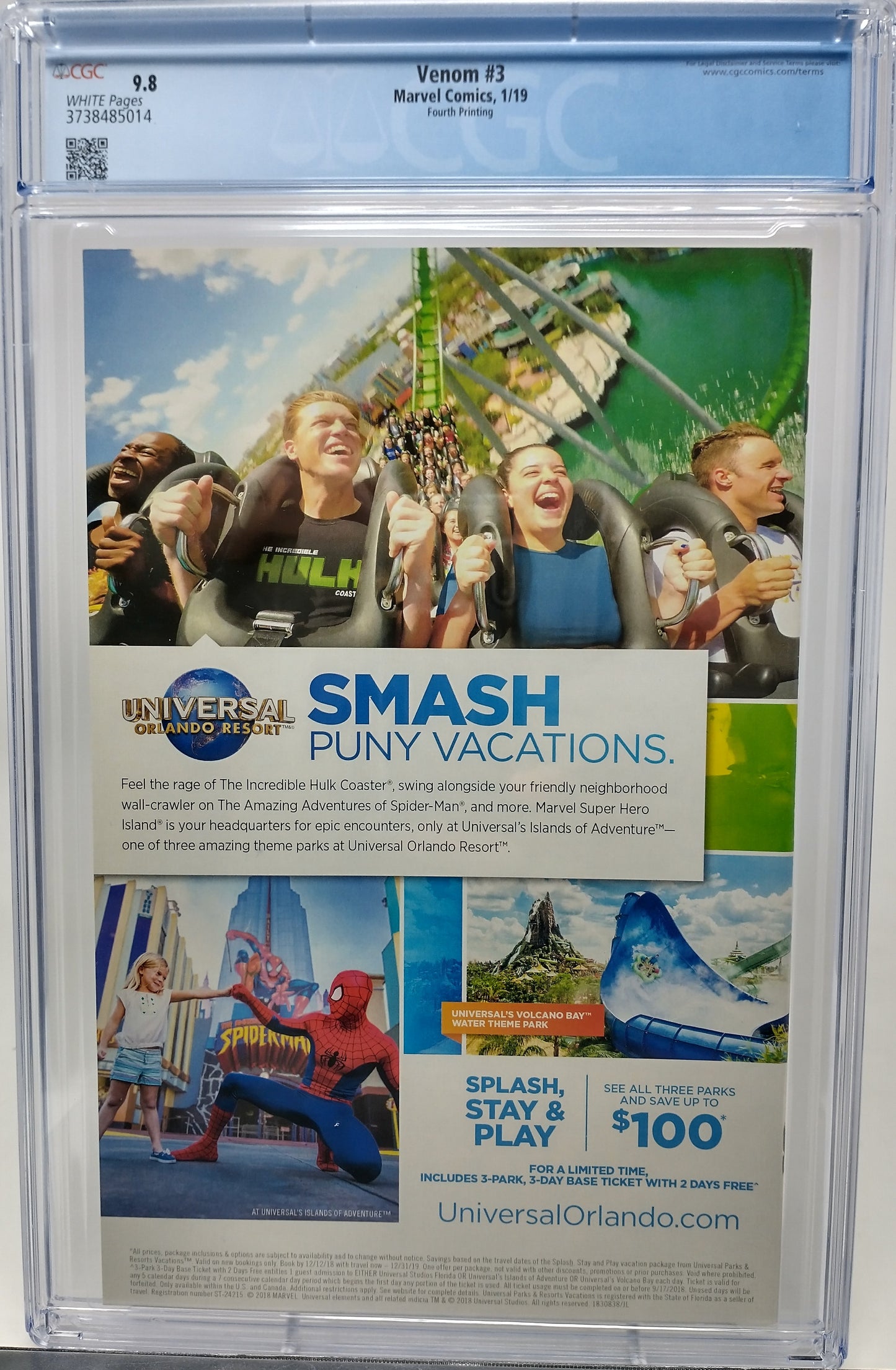 VENOM #3 - MARVEL 2018 - CGC 9.8 - 4TH PRINTING, 1ST FULL KNULL