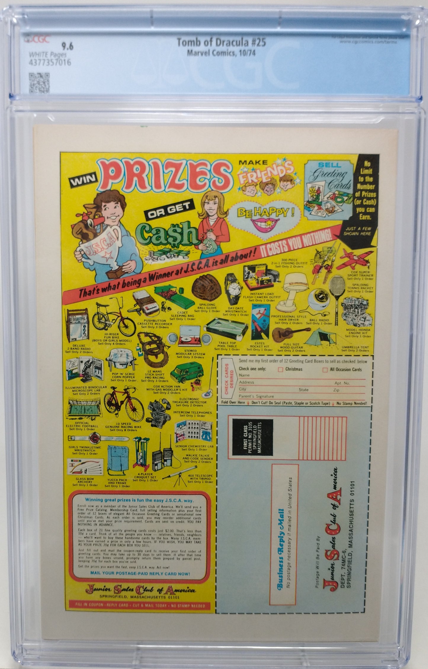 TOMB OF DRACULA #25 - MARVEL 1974 - CGC 9.6 - 1ST HANNIBAL KING APPEARANCE