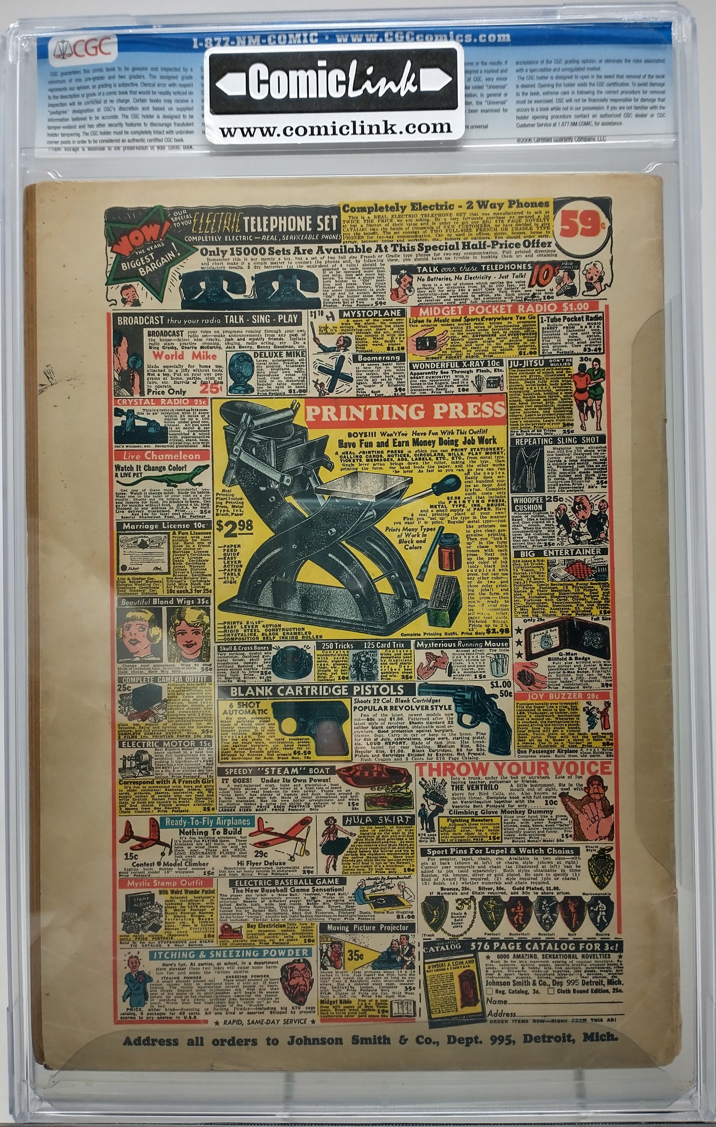 ACTION COMICS #12 - DC 1939 - CGC 3.0 - DETECTIVE COMICS AD
