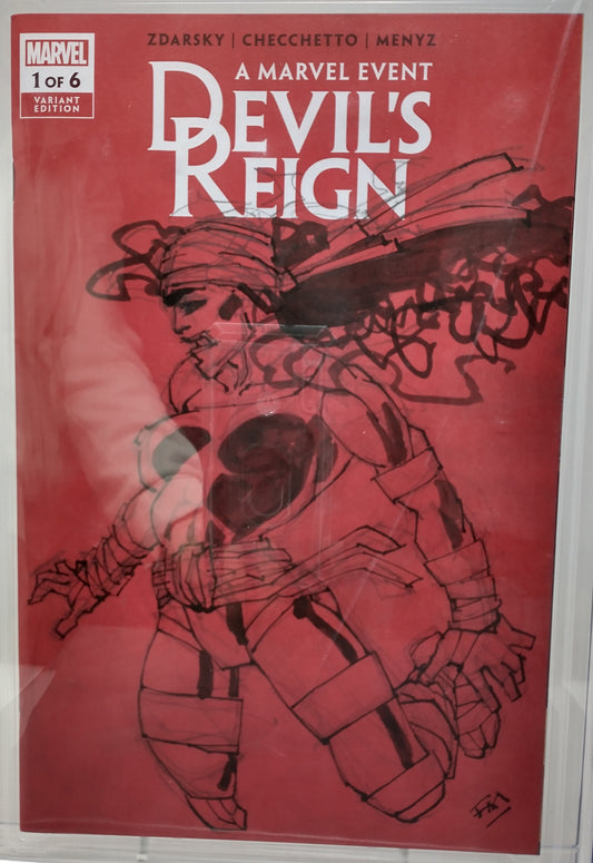 DEVILS REIGN #1 - MARVEL 2022 - CGC 9.8 - FRANK MILLER SIGNED SKETCH B
