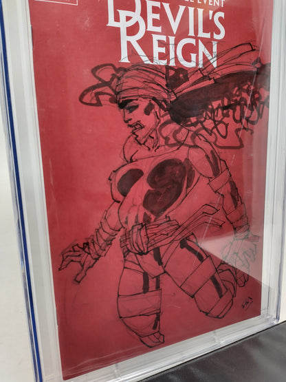 DEVILS REIGN #1 - MARVEL 2022 - CGC 9.8 - FRANK MILLER SIGNED SKETCH B