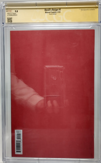 DEVILS REIGN #1 - MARVEL 2022 - CGC 9.8 - FRANK MILLER SIGNED SKETCH B