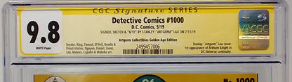 DETECTIVE COMICS #1000 - DC 2019 - CGC 9.8 - ARTGERM SIGNED SKETCH GOLDEN AGE VAR