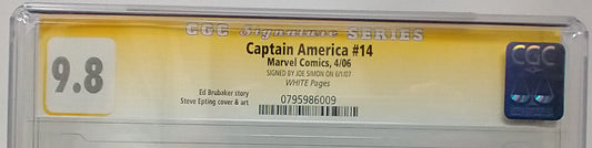 CAPTAIN AMERICA #14 - MARVEL 2006 - CGC 9.8 - JOE SIMON SIGNED