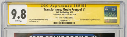 TRANSFORMERS: MOVIE PREQUEL #1 - IDW 2007 - CGC 9.8 - PETER CULLEN SIGNED