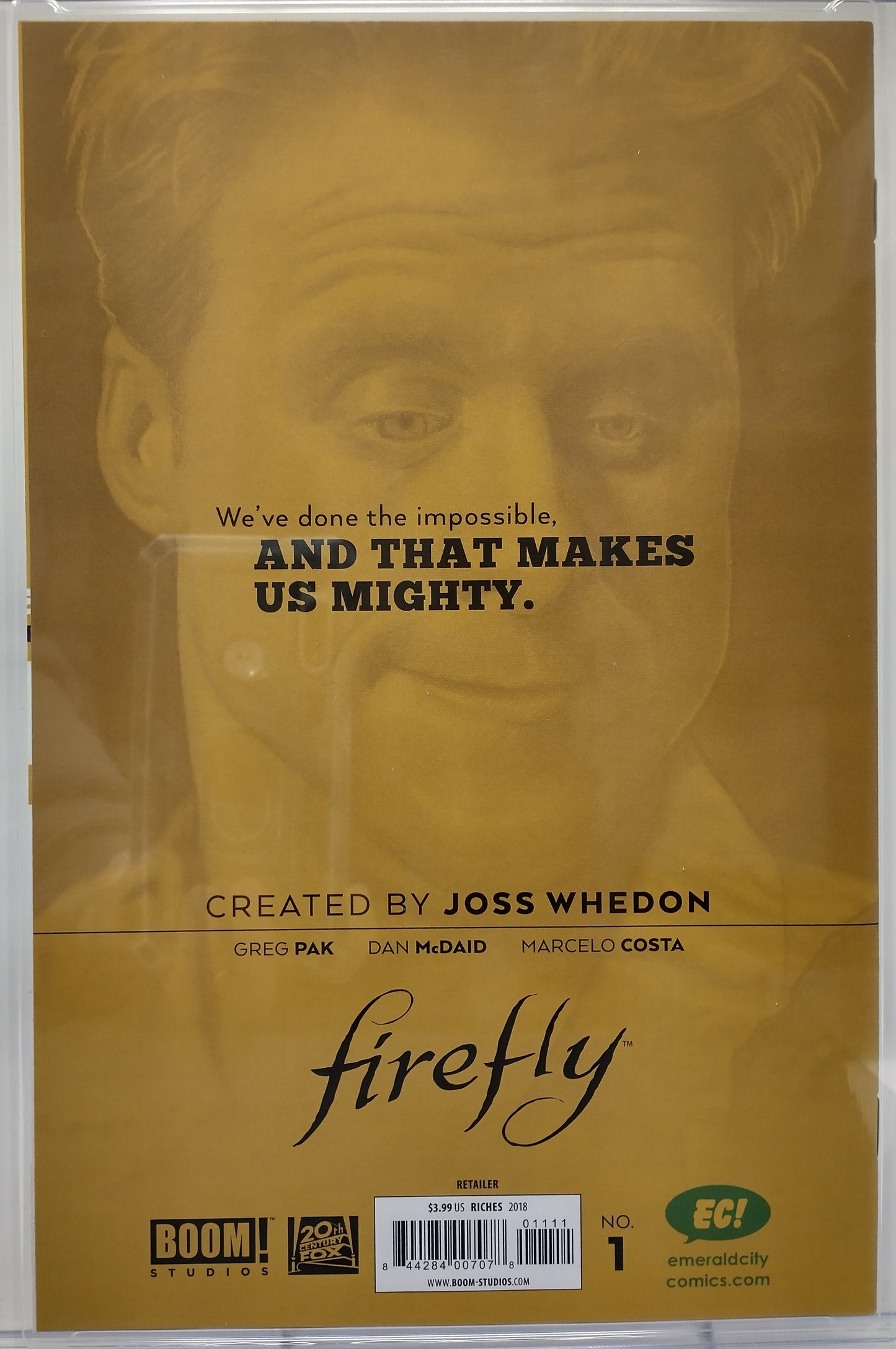 FIREFLY #1 - BOOM STUDIO 2018 - CGC 9.8 - SIGNED AND SKETCH BY NEIL ADAMS