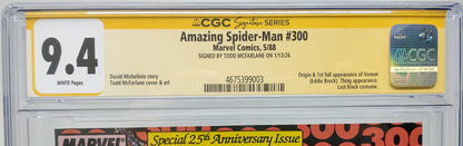 AMAZING SPIDER-MAN #300 - MARVEL 1988 - CGC 9.4 - 1ST VENOM APPEARANCE SIGNED