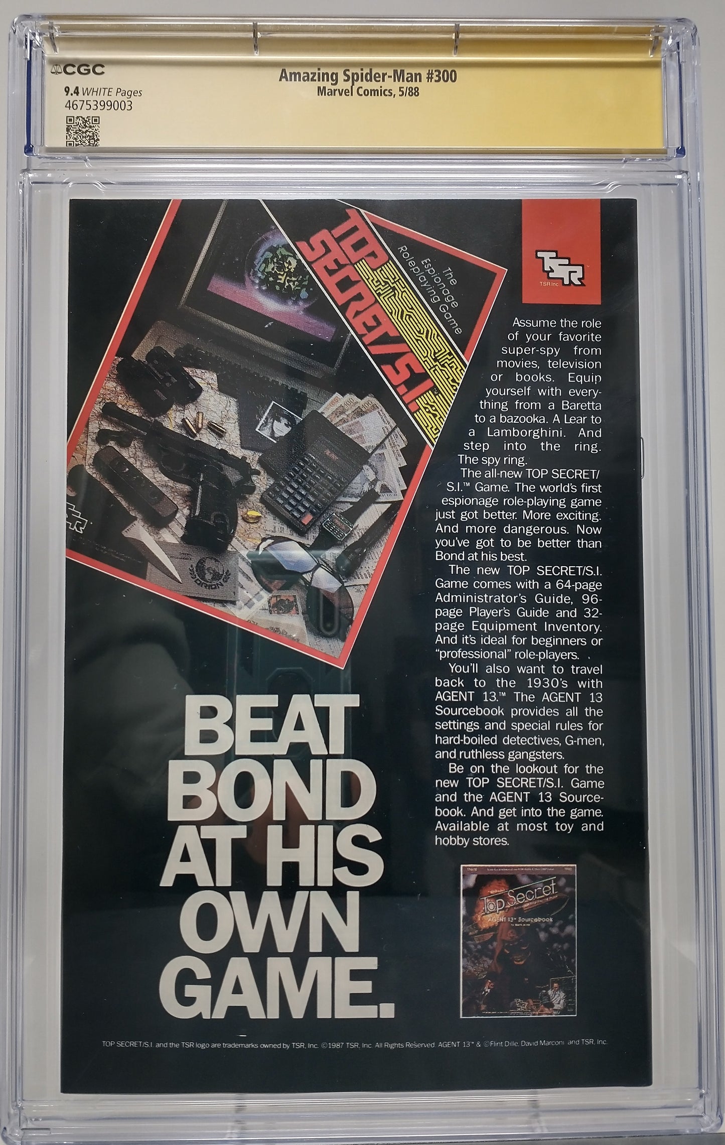 AMAZING SPIDER-MAN #300 - MARVEL 1988 - CGC 9.4 - 1ST VENOM APPEARANCE SIGNED