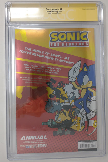 TRANSFORMERS #1 - IDW 2019 - CGC 9.4 - PETER CULLEN SIGNED