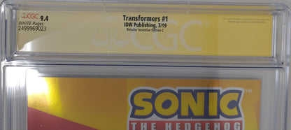 TRANSFORMERS #1 - IDW 2019 - CGC 9.4 - PETER CULLEN SIGNED