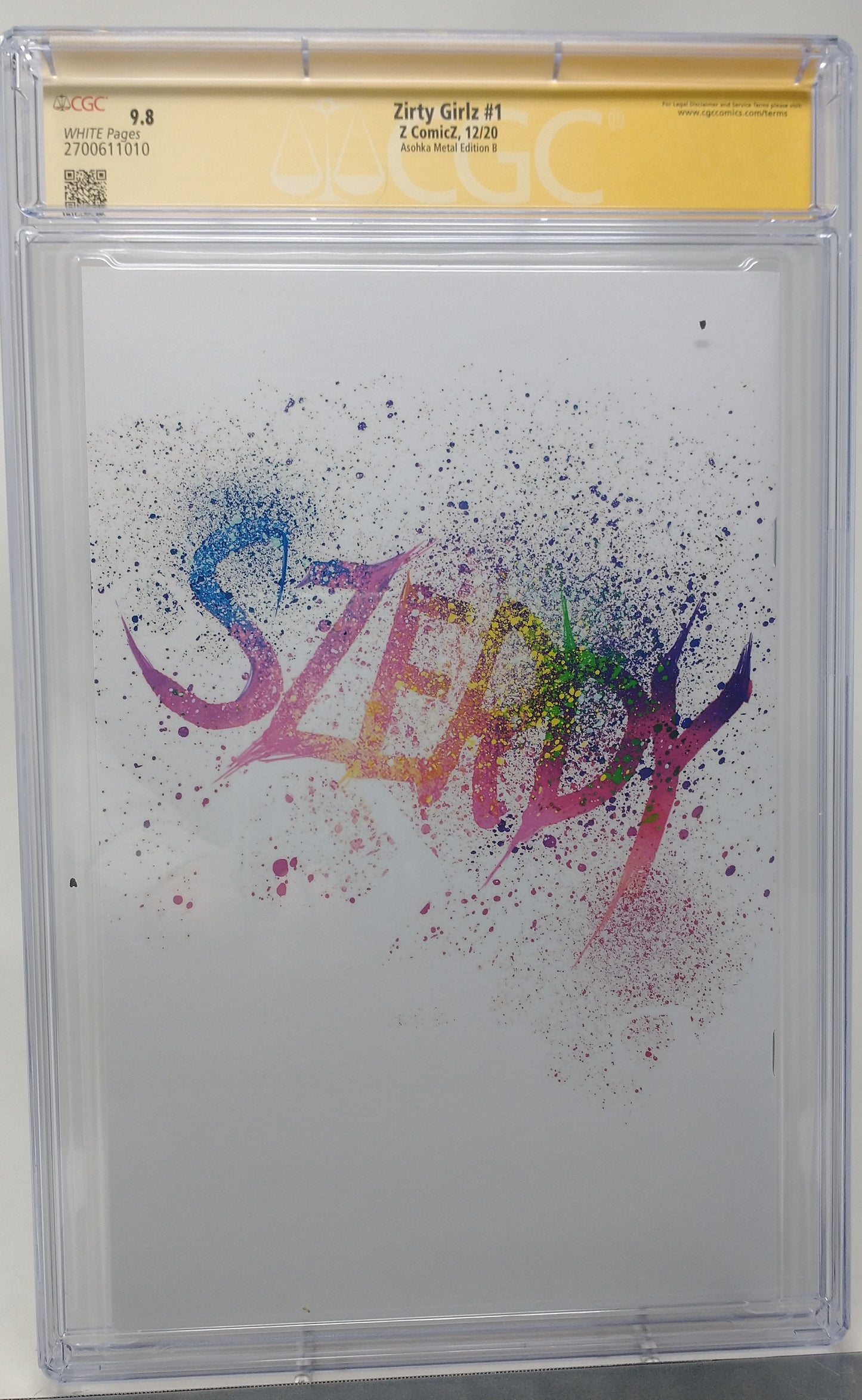 ZIRTY GIRLZ #1 - Z COMICZ 2020 - CGC 9.8 - AHSOKA METAL TOPLESS CVR NATHAN SZERDY