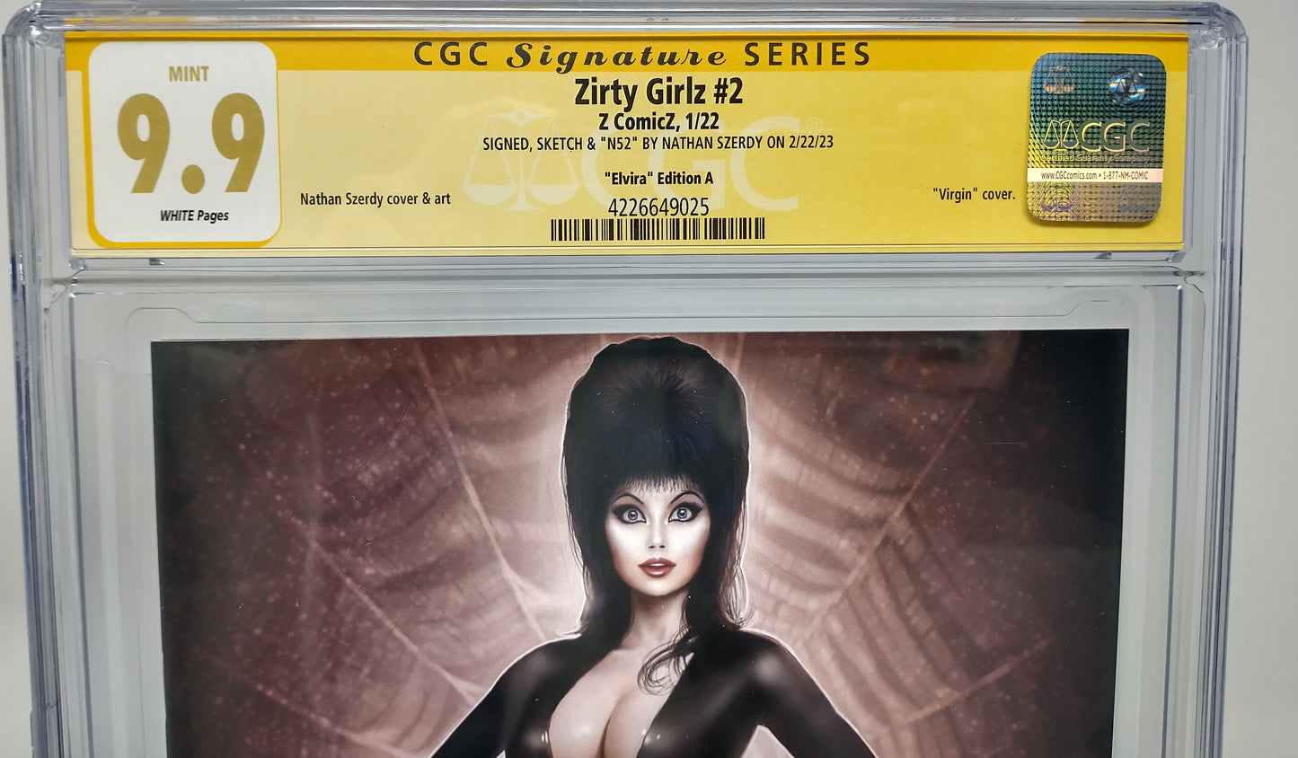 ZIRTY GIRLZ #2 - Z COMICZ 2022 - CGC 9.8 - ELVIRA CVR NATHAN SZERDY SIGNED