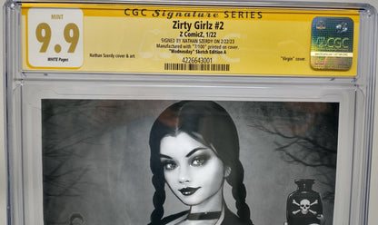 ZIRTY GIRLZ #2 - Z COMICZ 2022 - CGC 9.9 - WEDNESDAY B&W NATHAN SZERDY