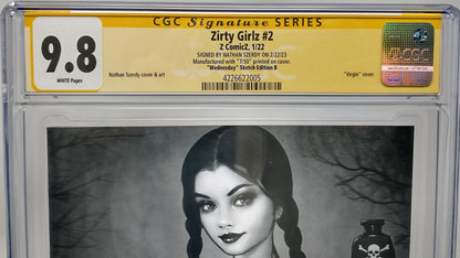 ZIRTY GIRLZ #2 - Z COMICZ 2022 - CGC 9.8 - WEDNESDAY TOPLESS B&W NATHAN SZERDY