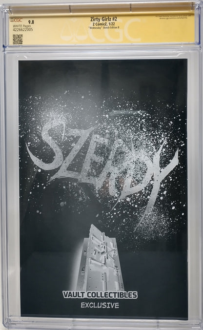 ZIRTY GIRLZ #2 - Z COMICZ 2022 - CGC 9.8 - WEDNESDAY TOPLESS B&W NATHAN SZERDY